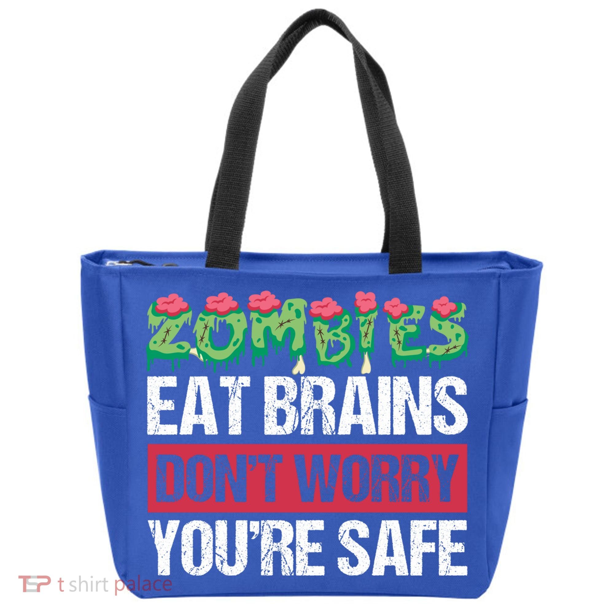 Zombies Eat Brains For Halloween Cute Gift Tote Bag