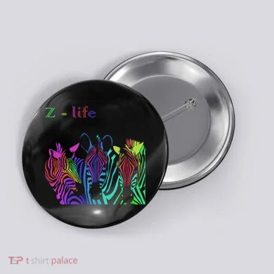 Zebra Life Z Three Zebras Button