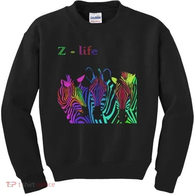 Zebra Life Z Three Zebras Kids Sweatshirt