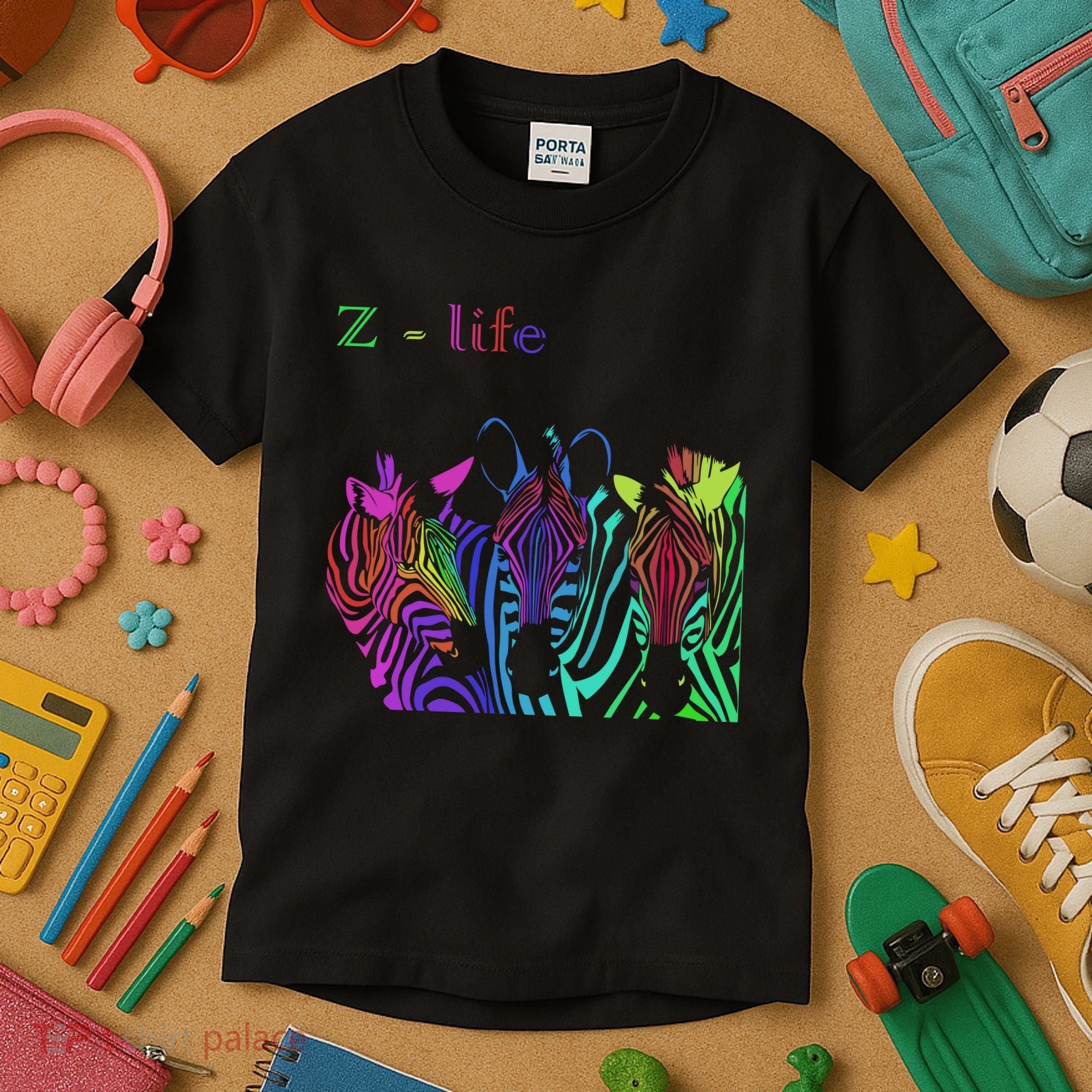 Zebra Life Z Three Zebras Kids T-Shirt