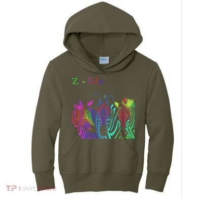 Zebra Life Z Three Zebras Kids Hoodie