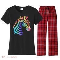 Zebra Neon Women's Flannel Pajama Set thumb 0