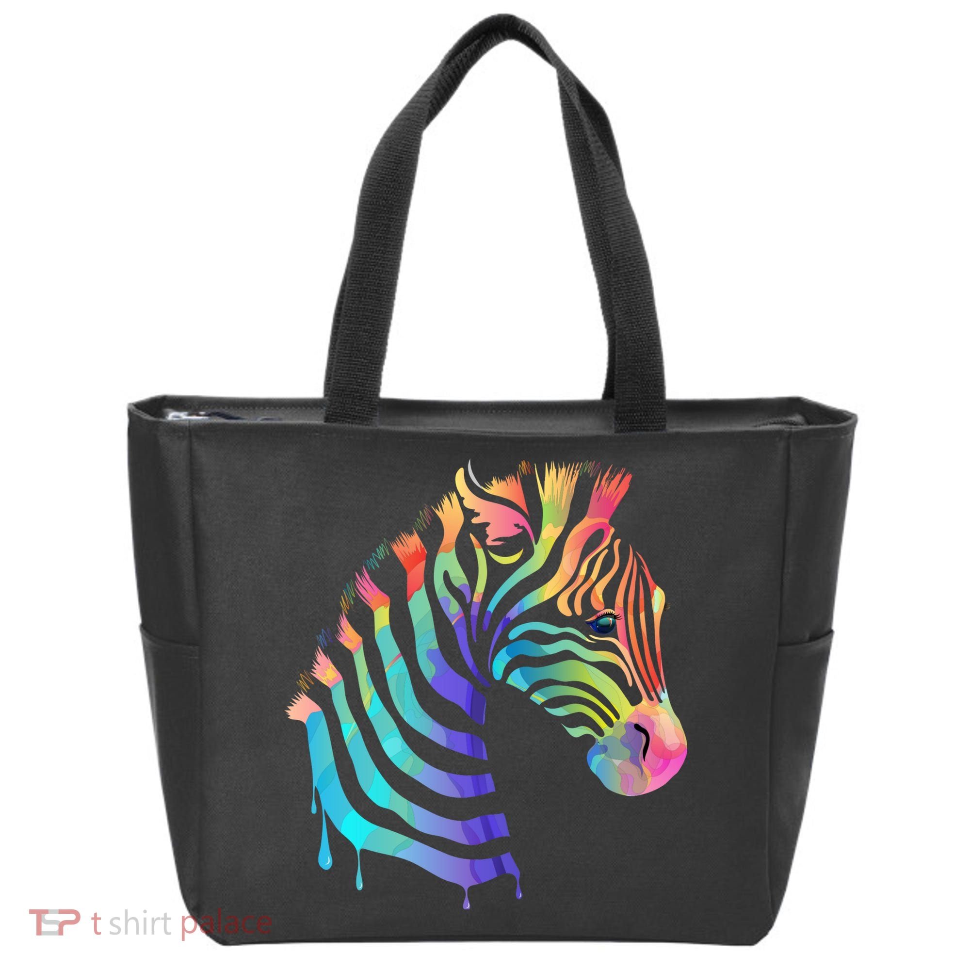 Zebra Neon Tote Bag