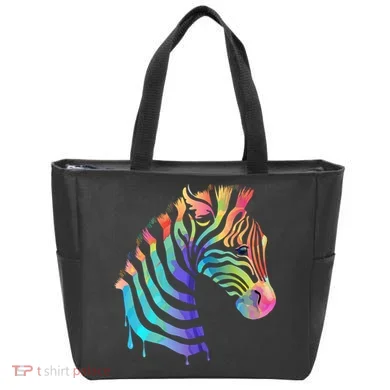 Zebra Neon Tote Bag