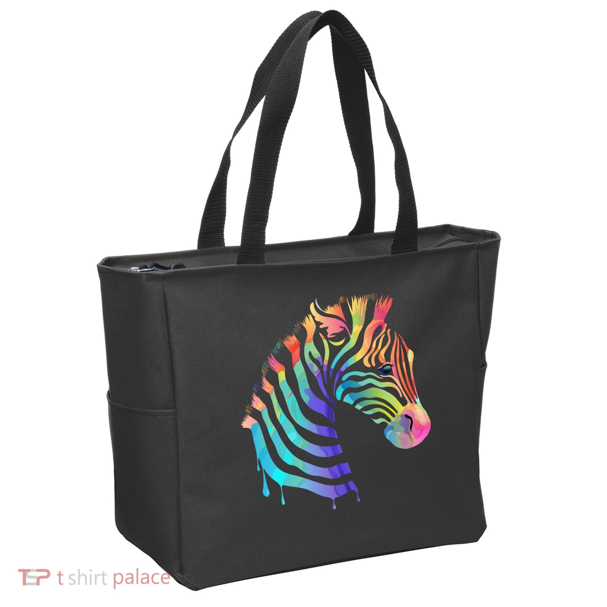 Zebra Neon Tote Bag