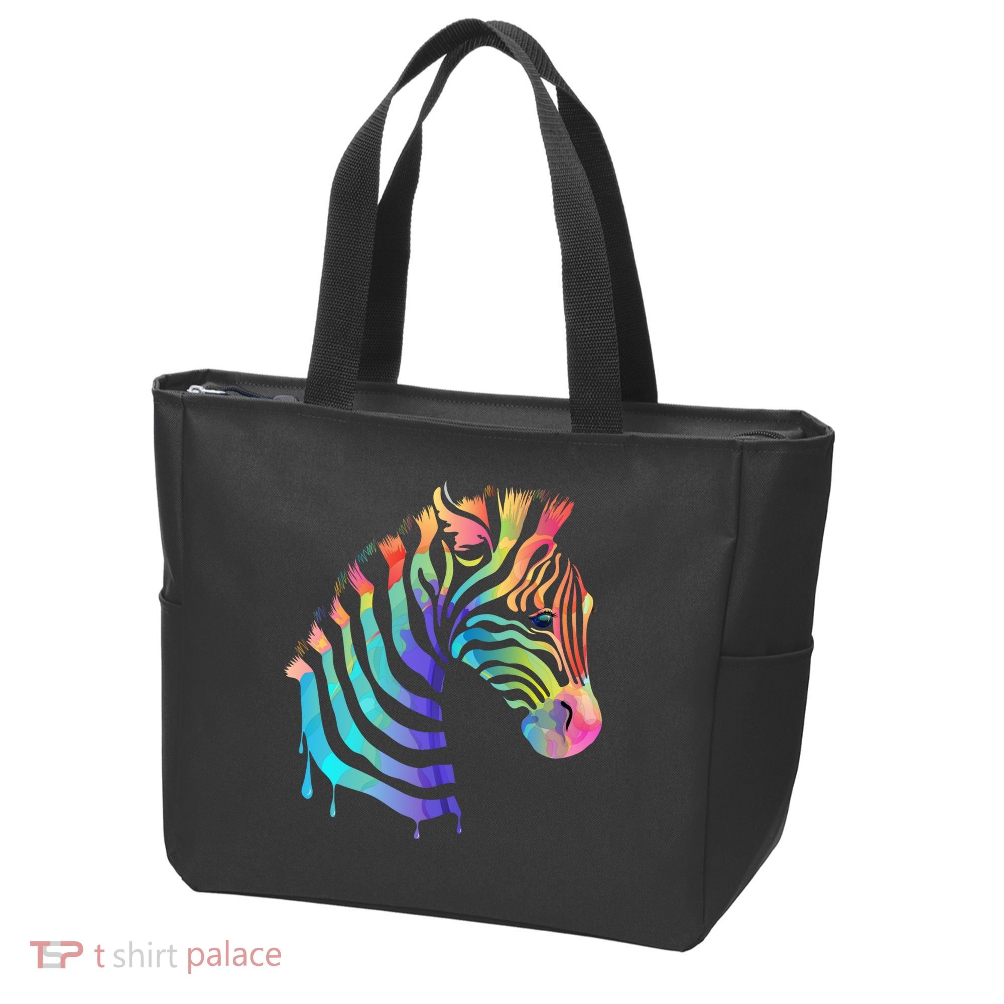 Zebra Neon Tote Bag