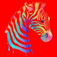 Zebra Neon Santa Hat thumb 1