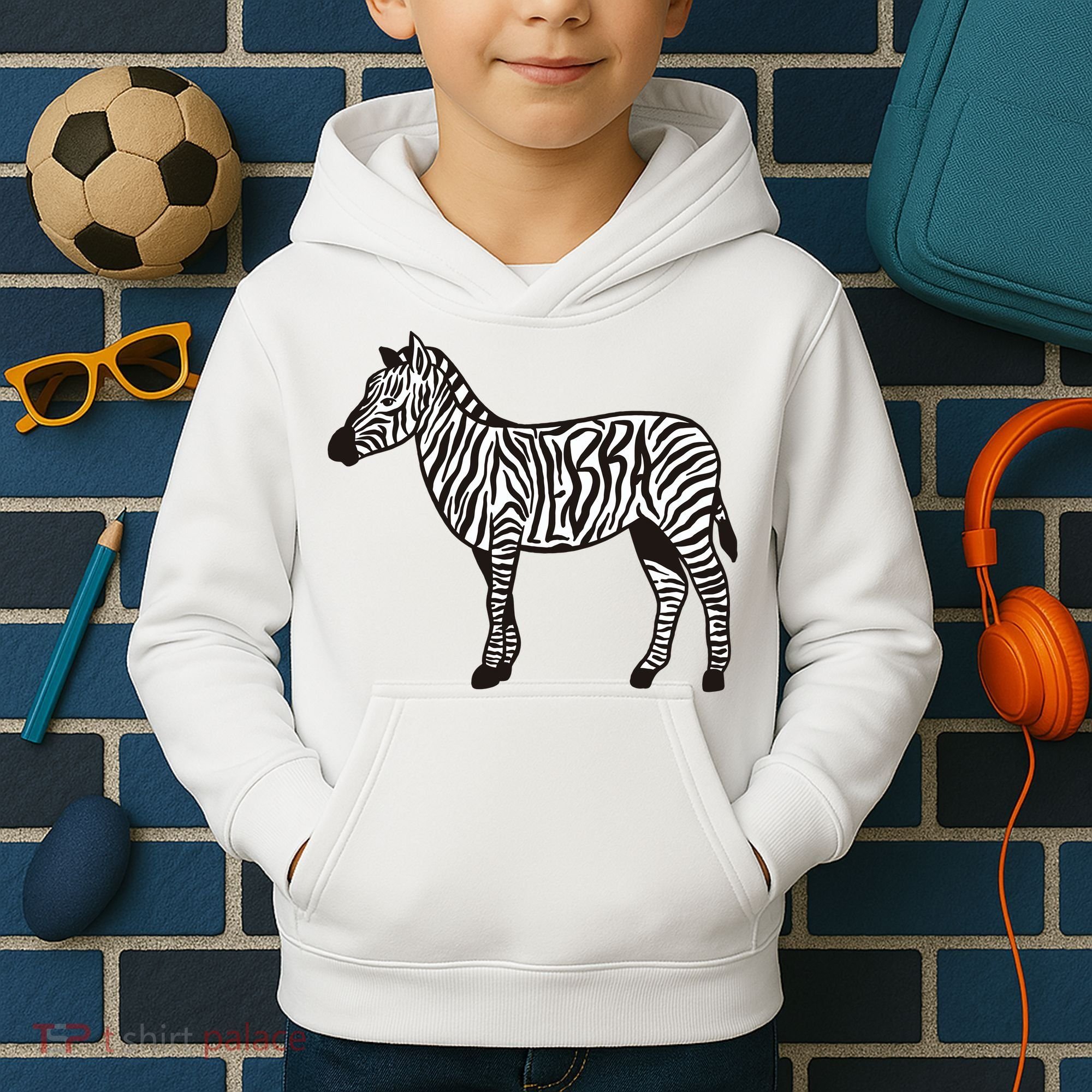 Zebra Stripes Animal Kids Hoodie