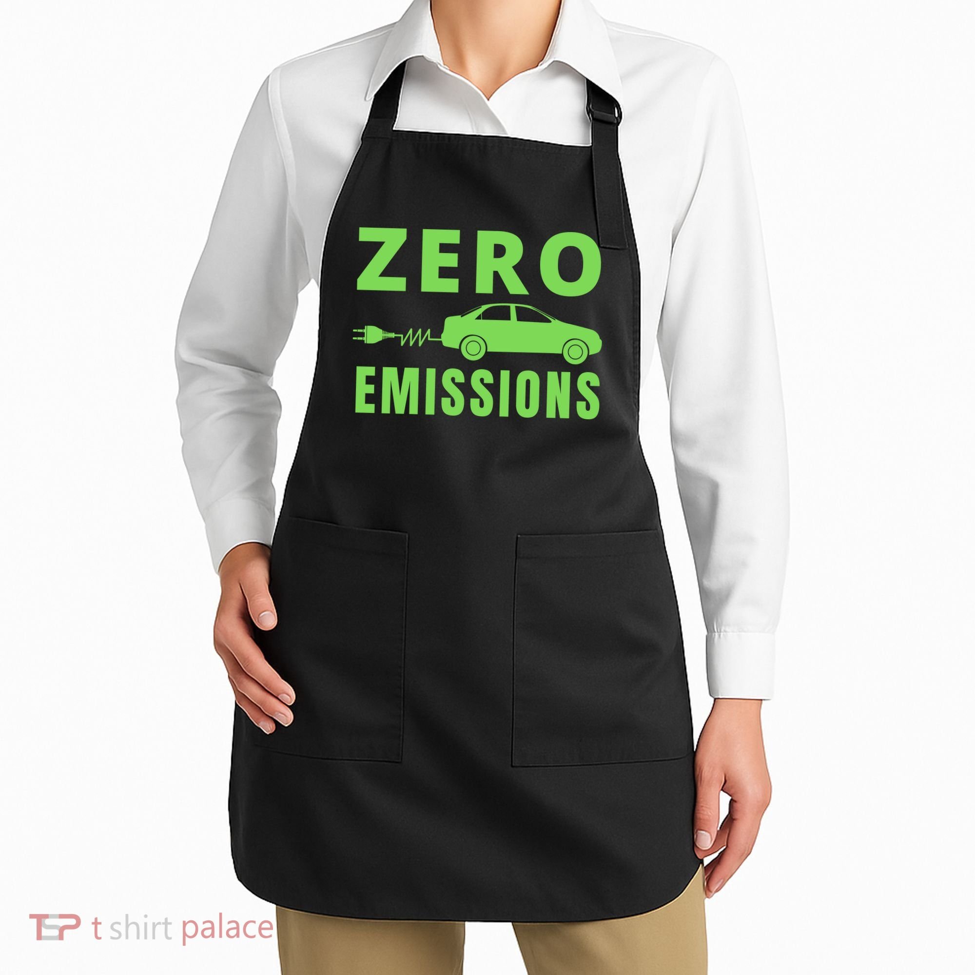 Zero Emissions Funny Electric Car Funny Electric Car Plug Me In E-Car Apron