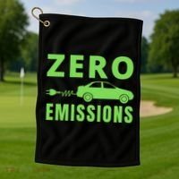 Zero Emissions Funny Electric Car Funny Electric Car Plug Me In E-Car Golf Towel thumb 1