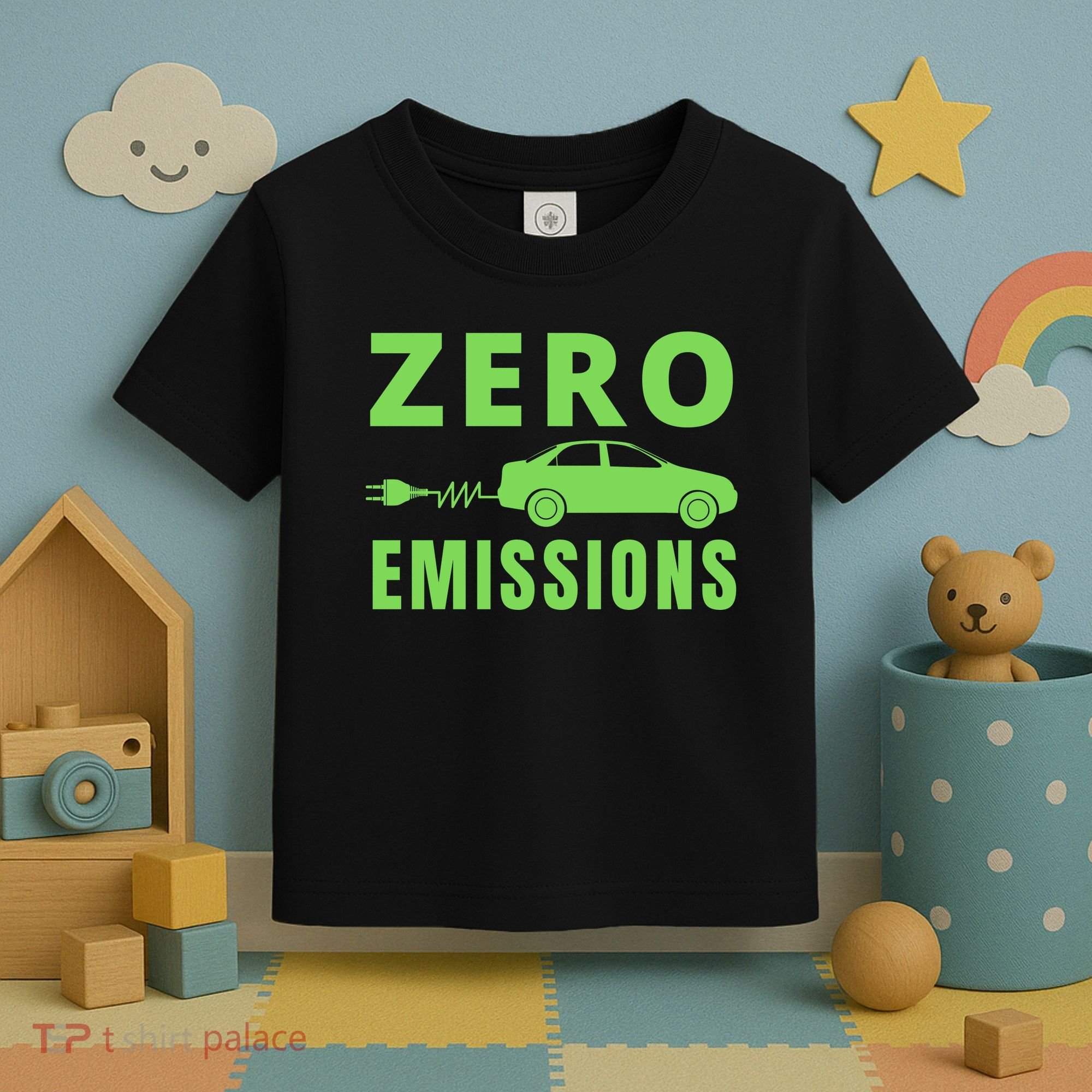 Zero Emissions Funny Electric Car Funny Electric Car Plug Me In E-Car Toddler T-Shirt