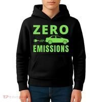Zero Emissions Funny Electric Car Funny Electric Car Plug Me In E-Car Kids Hoodie thumb 4