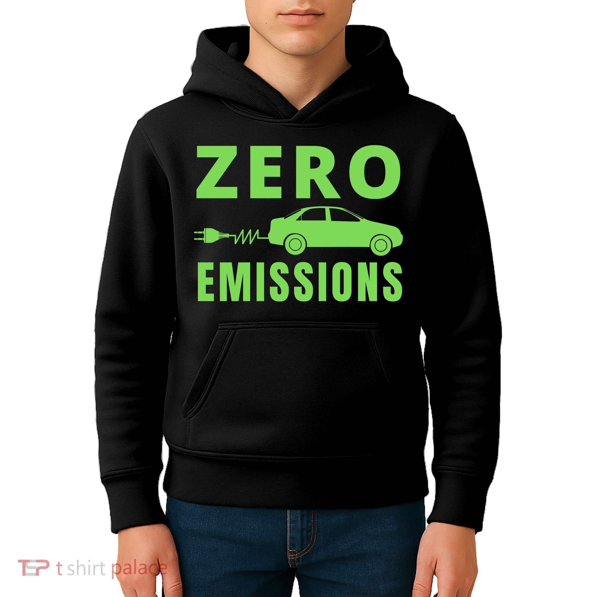 Zero Emissions Funny Electric Car Funny Electric Car Plug Me In E-Car Kids Hoodie