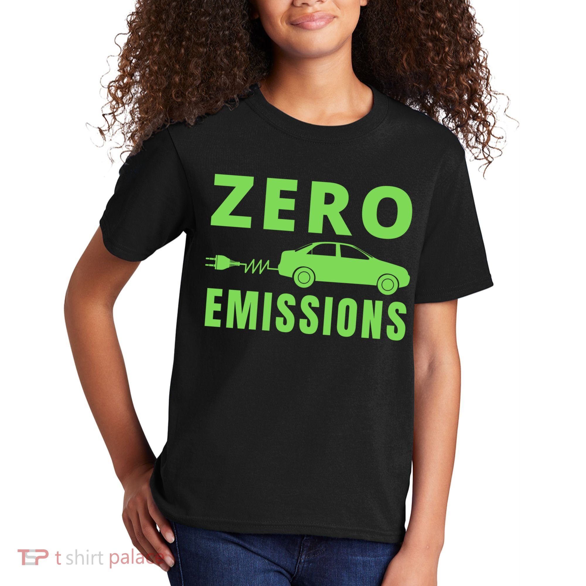 Zero Emissions Funny Electric Car Funny Electric Car Plug Me In E-Car Kids T-Shirt