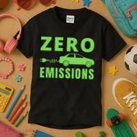 Zero Emissions Funny Electric Car Funny Electric Car Plug Me In E-Car Kids T-Shirt thumb 3