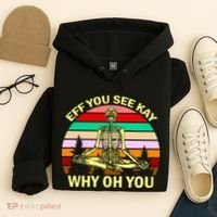 Zen Meditating Skeleton Eff You See Kay Hoodie thumb 4