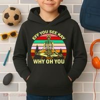 Zen Meditating Skeleton Eff You See Kay Kids Hoodie thumb 2