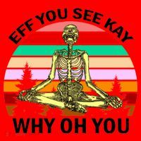 Zen Meditating Skeleton Eff You See Kay Santa Hat thumb 1