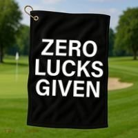 Zero Lucks Given Golf Towel thumb 1