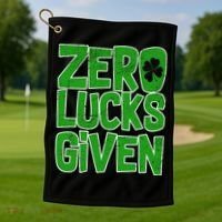 Zero Lucks Given St. Patrick's Day Golf Towel thumb 1