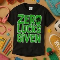 Zero Lucks Given St. Patrick's Day Kids T-Shirt thumb 3