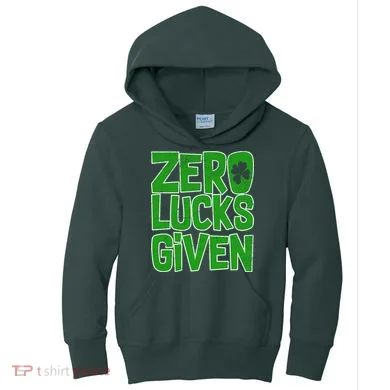Zero Lucks Given St. Patrick's Day Kids Hoodie