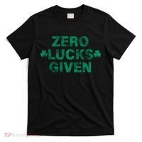 Zero Lucks Given Vintage St Patricks Day T-Shirt thumb 0