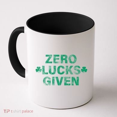 Zero Lucks Given Vintage St Patricks Day Coffee Mug