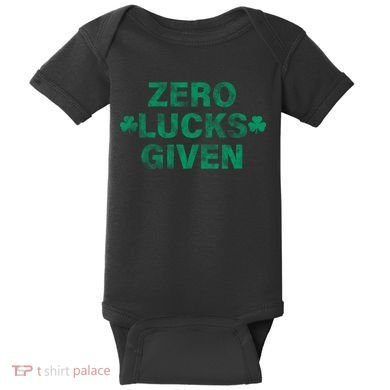 Zero Lucks Given Vintage St Patricks Day Baby Bodysuit