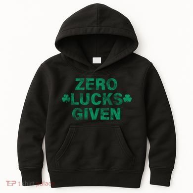 Zero Lucks Given Vintage St Patricks Day Kids Hoodie