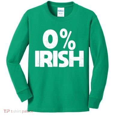 Zero Percent Irish Kids Long Sleeve Shirt