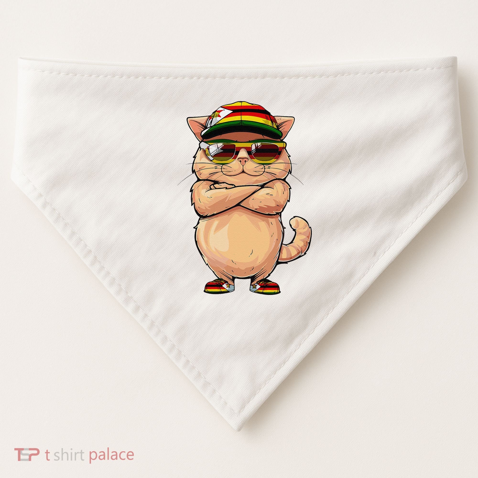 Zimbabwean Flag Cat Mom Souvenirs Products Kitten Zimbabwe USA-Made Doggie Bandana