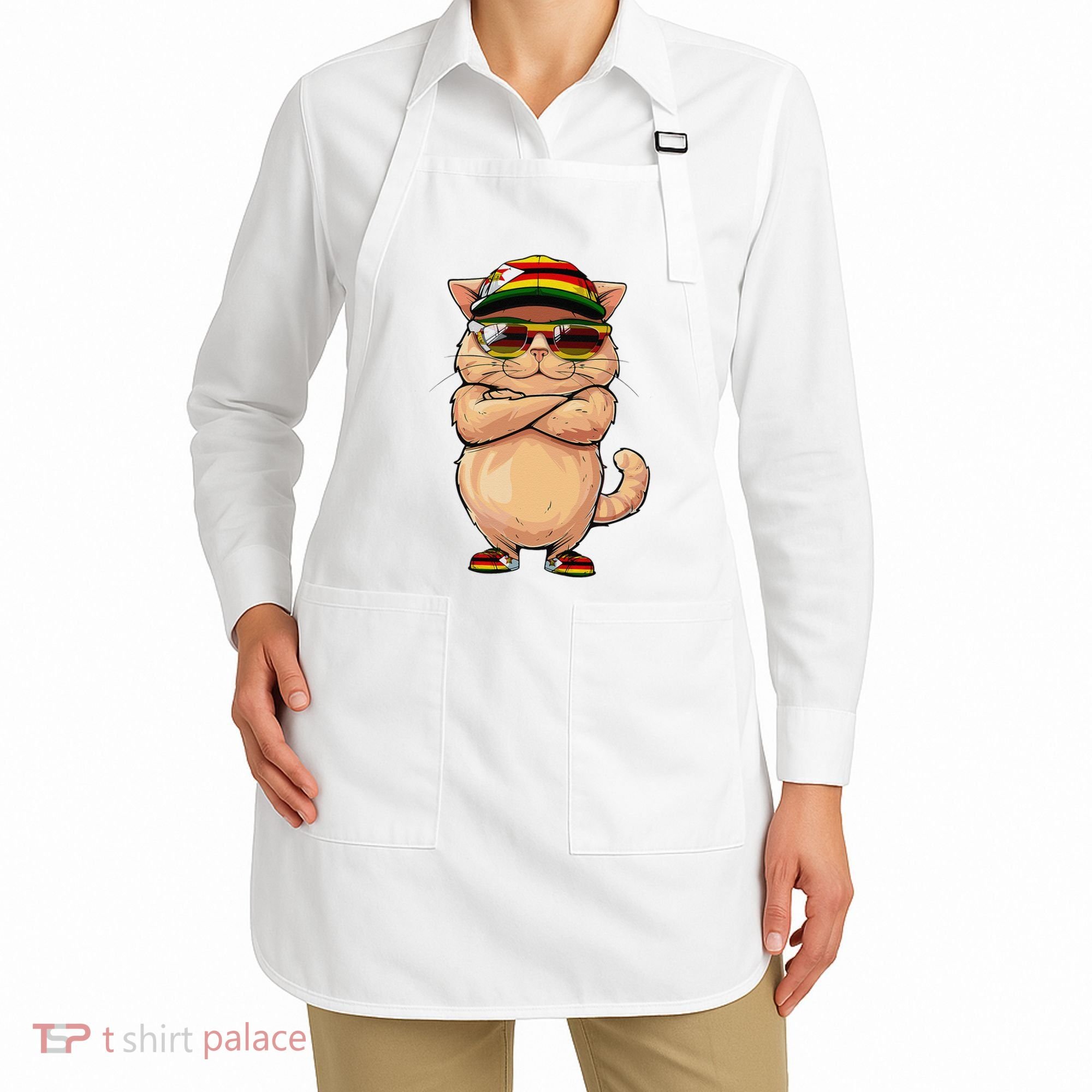 Zimbabwean Flag Cat Mom Souvenirs Products Kitten Zimbabwe Apron