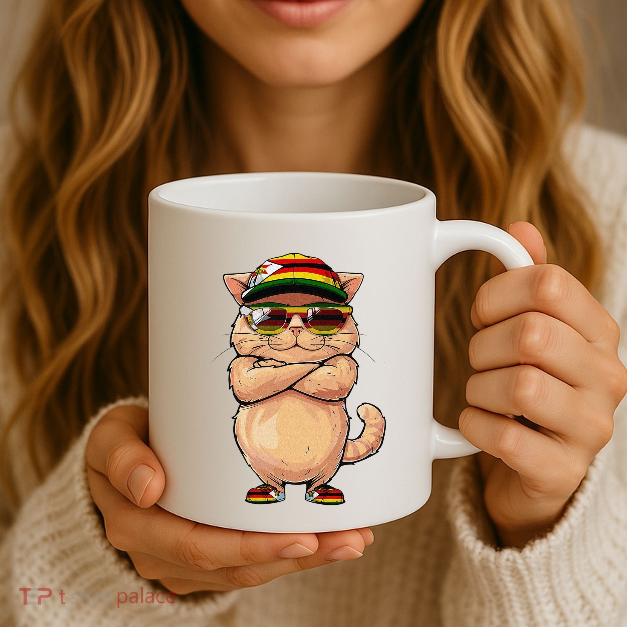 Zimbabwean Flag Cat Mom Souvenirs Products Kitten Zimbabwe Coffee Mug