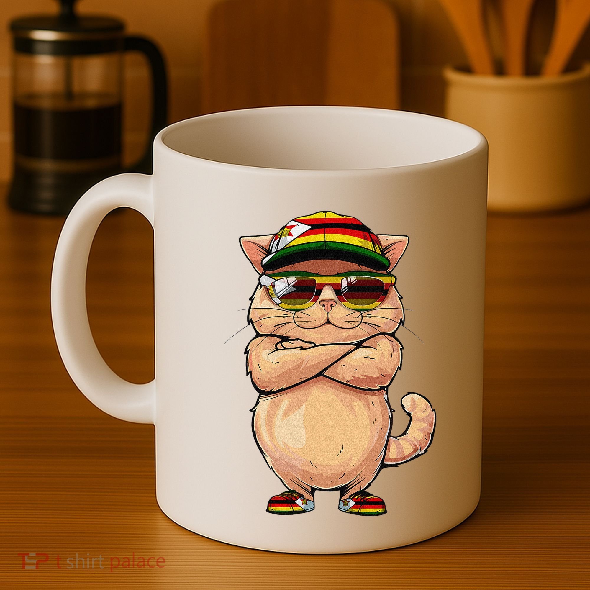 Zimbabwean Flag Cat Mom Souvenirs Products Kitten Zimbabwe Coffee Mug