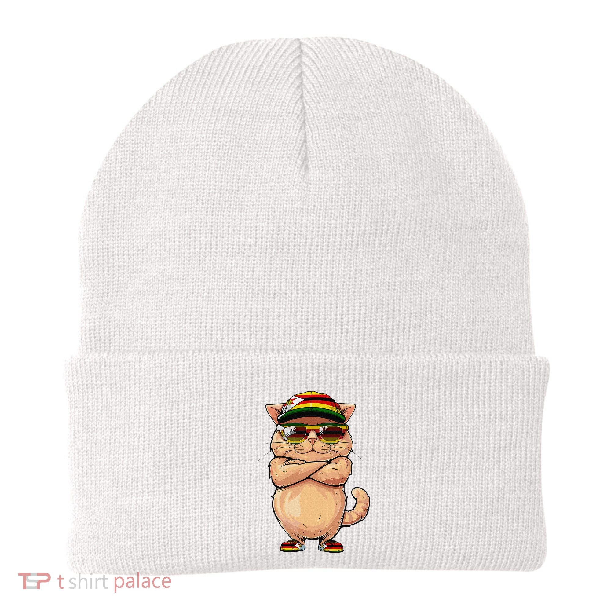 Zimbabwean Flag Cat Mom Souvenirs Products Kitten Zimbabwe Beanie