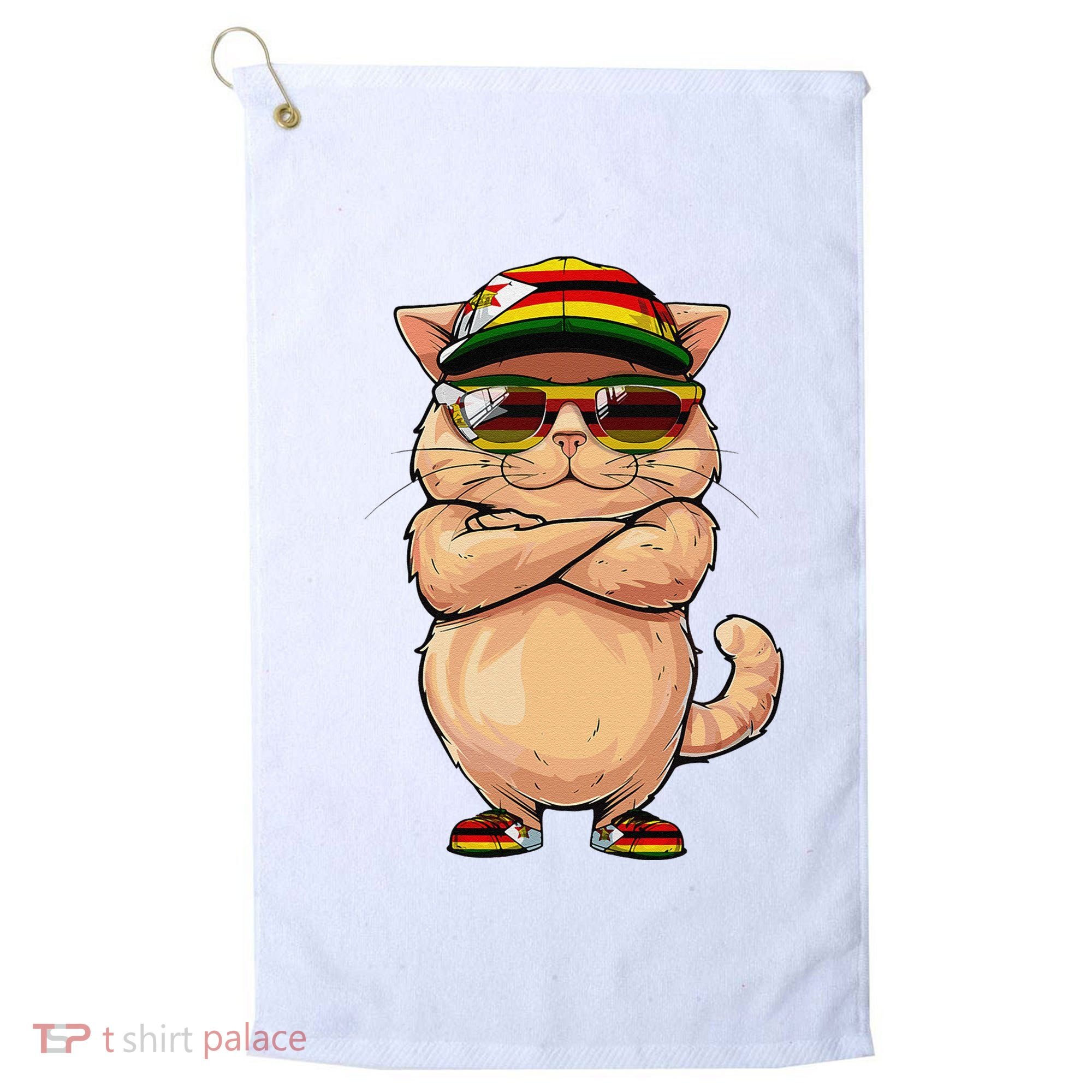 Zimbabwean Flag Cat Mom Souvenirs Products Kitten Zimbabwe Golf Towel