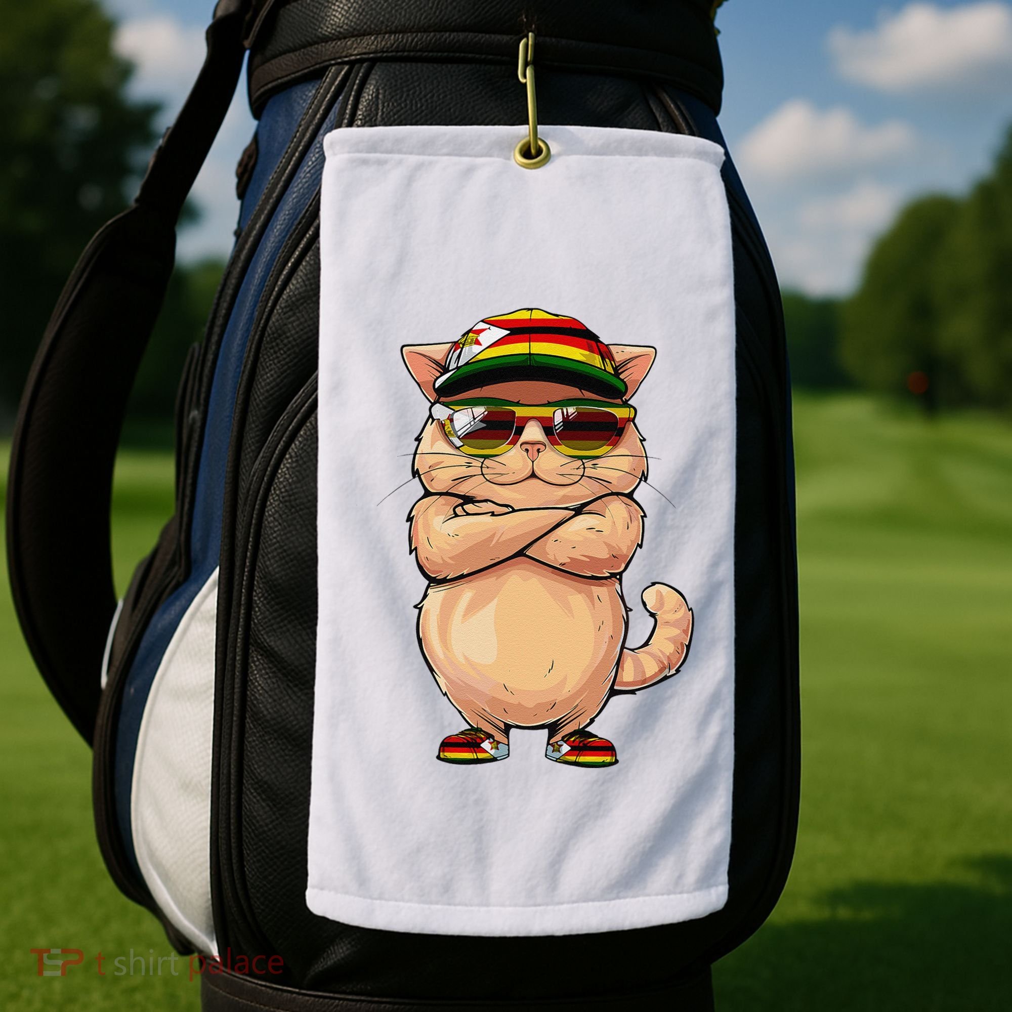 Zimbabwean Flag Cat Mom Souvenirs Products Kitten Zimbabwe Golf Towel