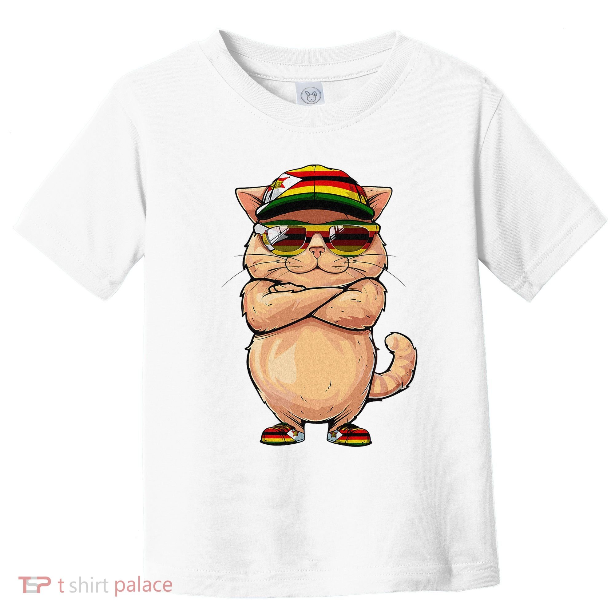 Zimbabwean Flag Cat Mom Souvenirs Products Kitten Zimbabwe Toddler T-Shirt
