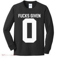 Zero Fucks Given Kids Long Sleeve Shirt thumb 0