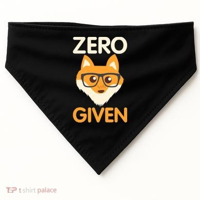 Zero Fox Given Funny Foxes Glasses Don't Care No Fox Given USA-Made Doggie Bandana