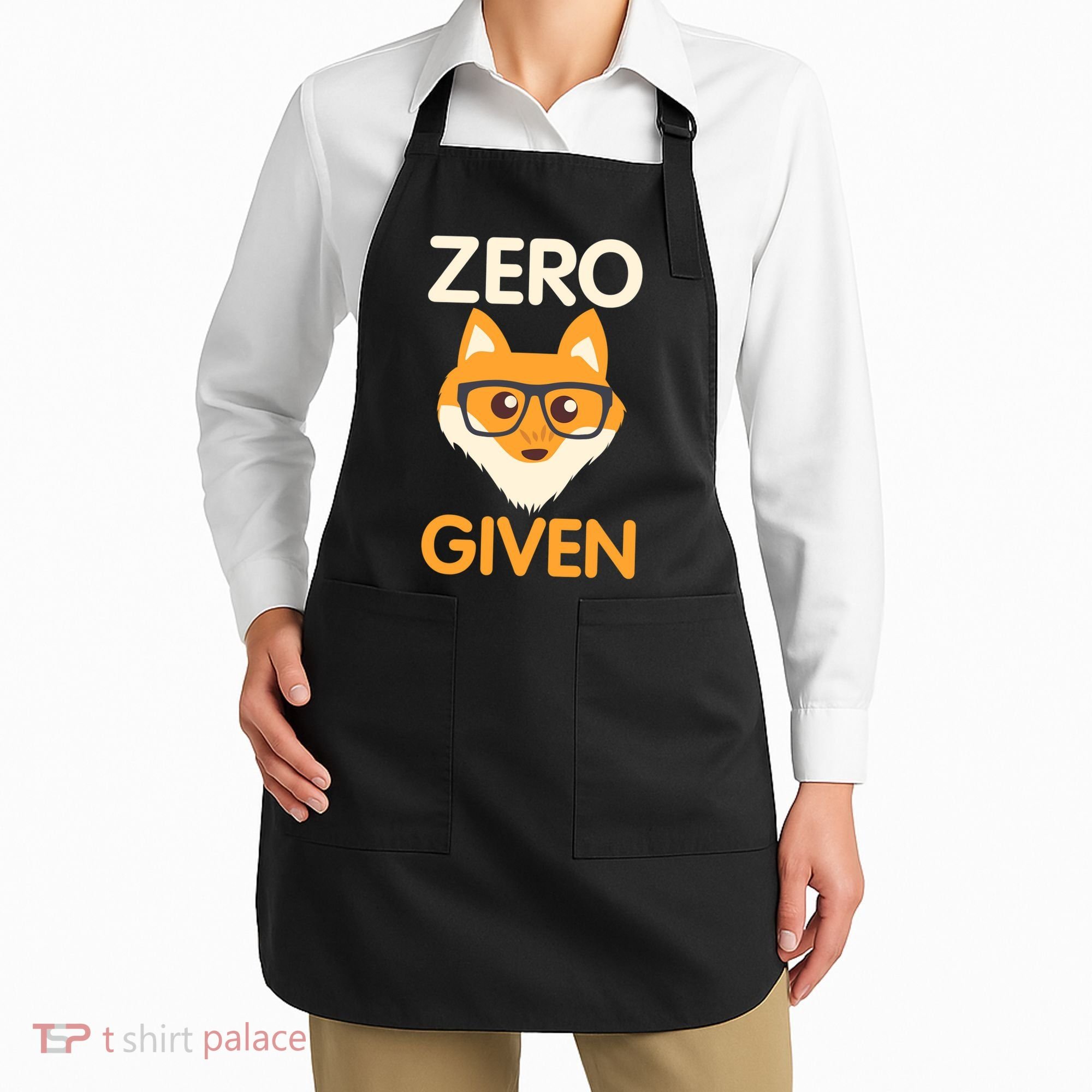 Zero Fox Given Funny Foxes Glasses Don't Care No Fox Given Apron