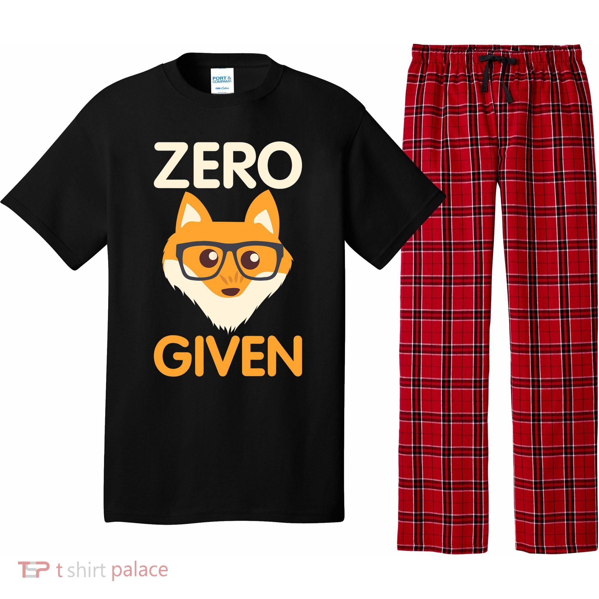 Zero Fox Given Funny Foxes Glasses Don't Care No Fox Given Pajama Set