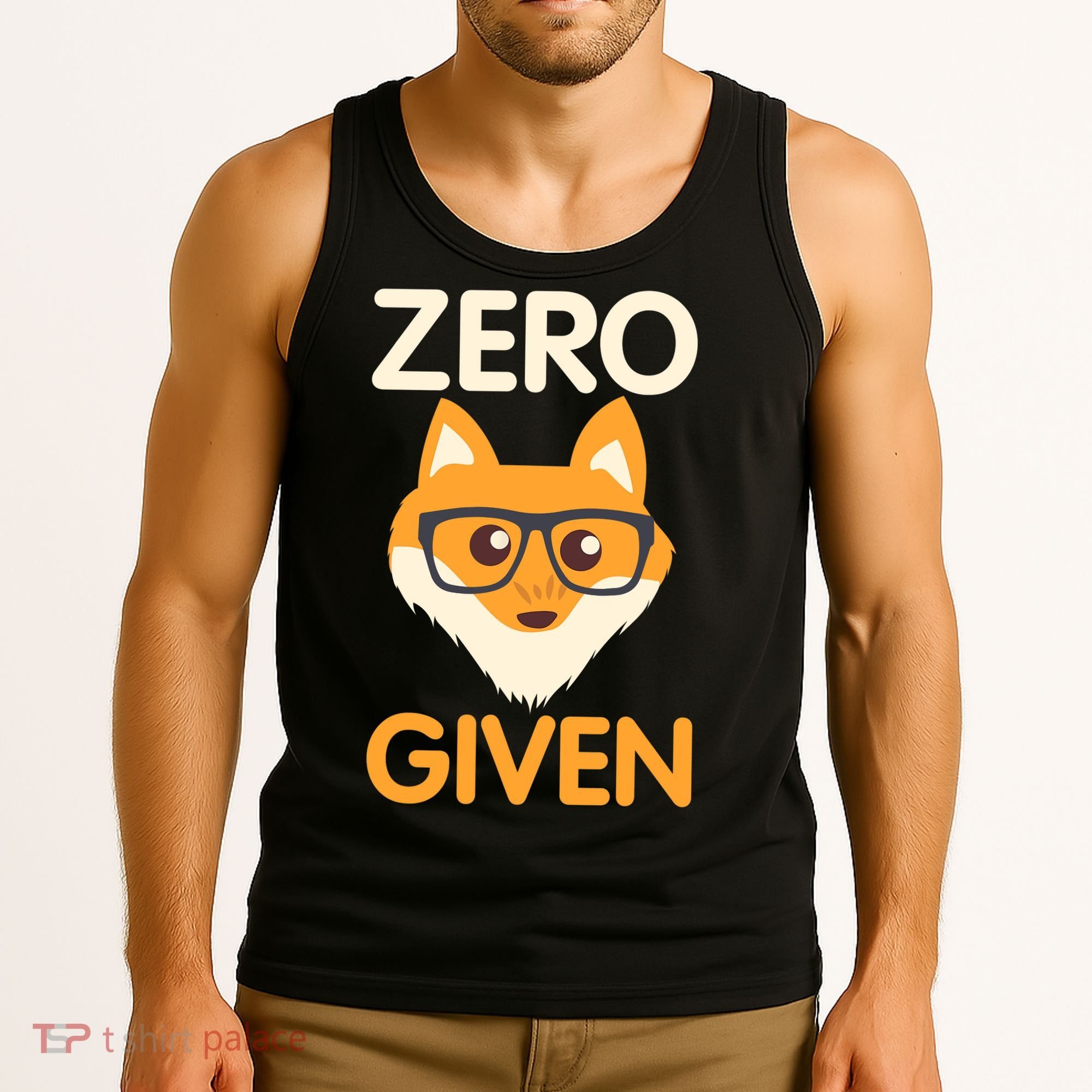Zero Fox Given Funny Foxes Glasses Don't Care No Fox Given Tank Top