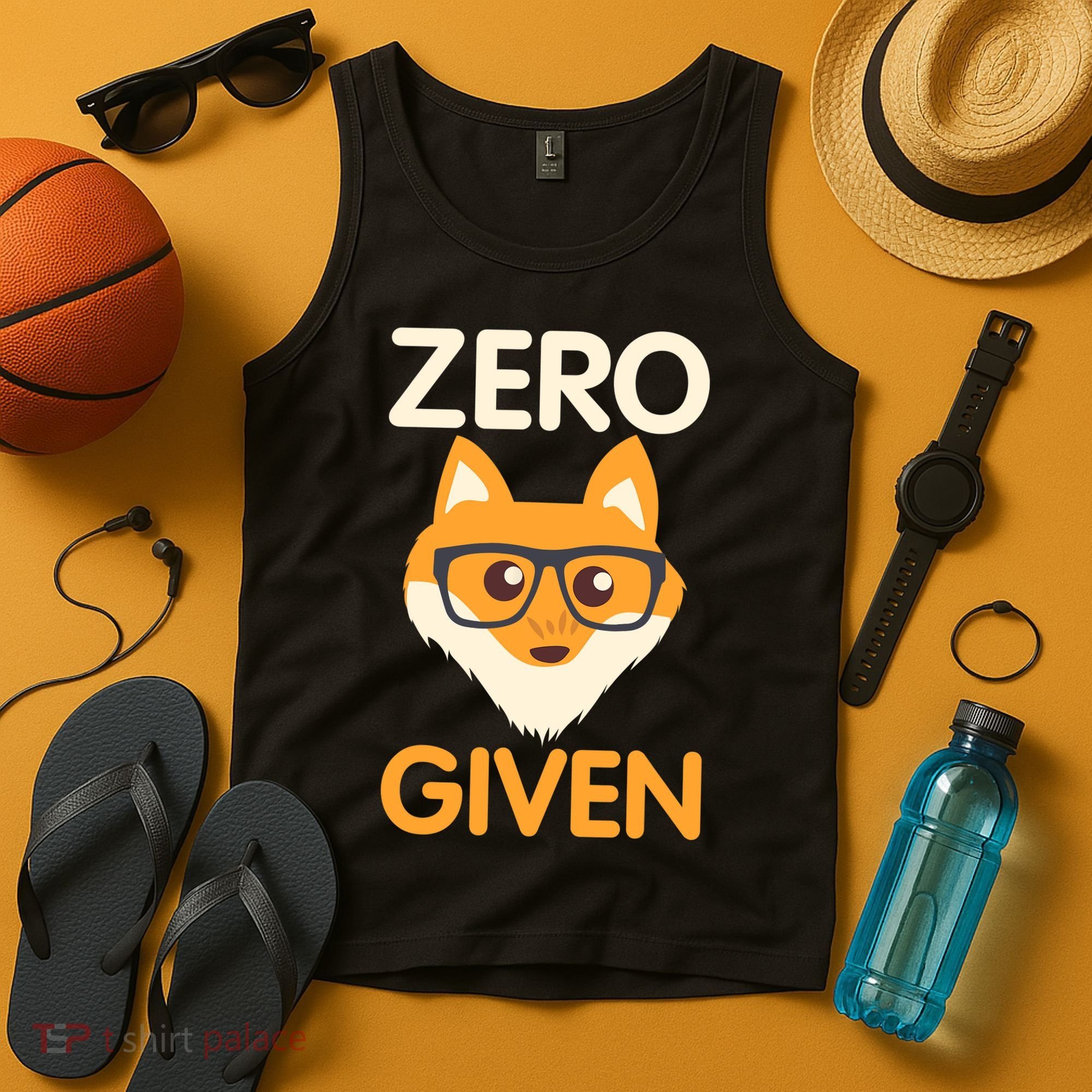 Zero Fox Given Funny Foxes Glasses Don't Care No Fox Given Tank Top