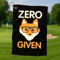 Zero Fox Given Funny Foxes Glasses Don't Care No Fox Given Golf Towel thumb 1
