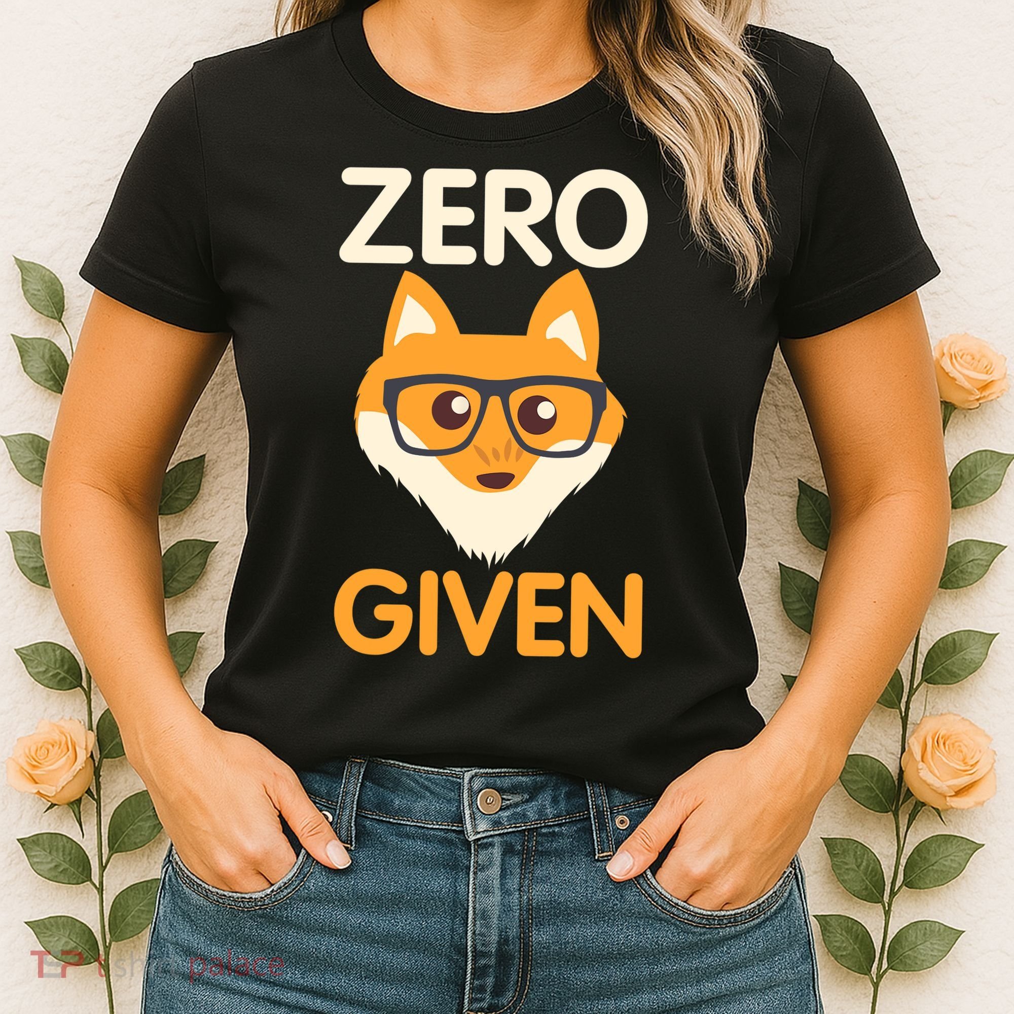 Zero Fox Given Funny Foxes Glasses Don't Care No Fox Given Women's T-Shirt