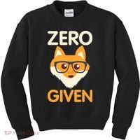 Zero Fox Given Funny Foxes Glasses Don't Care No Fox Given Kids Sweatshirt thumb 0
