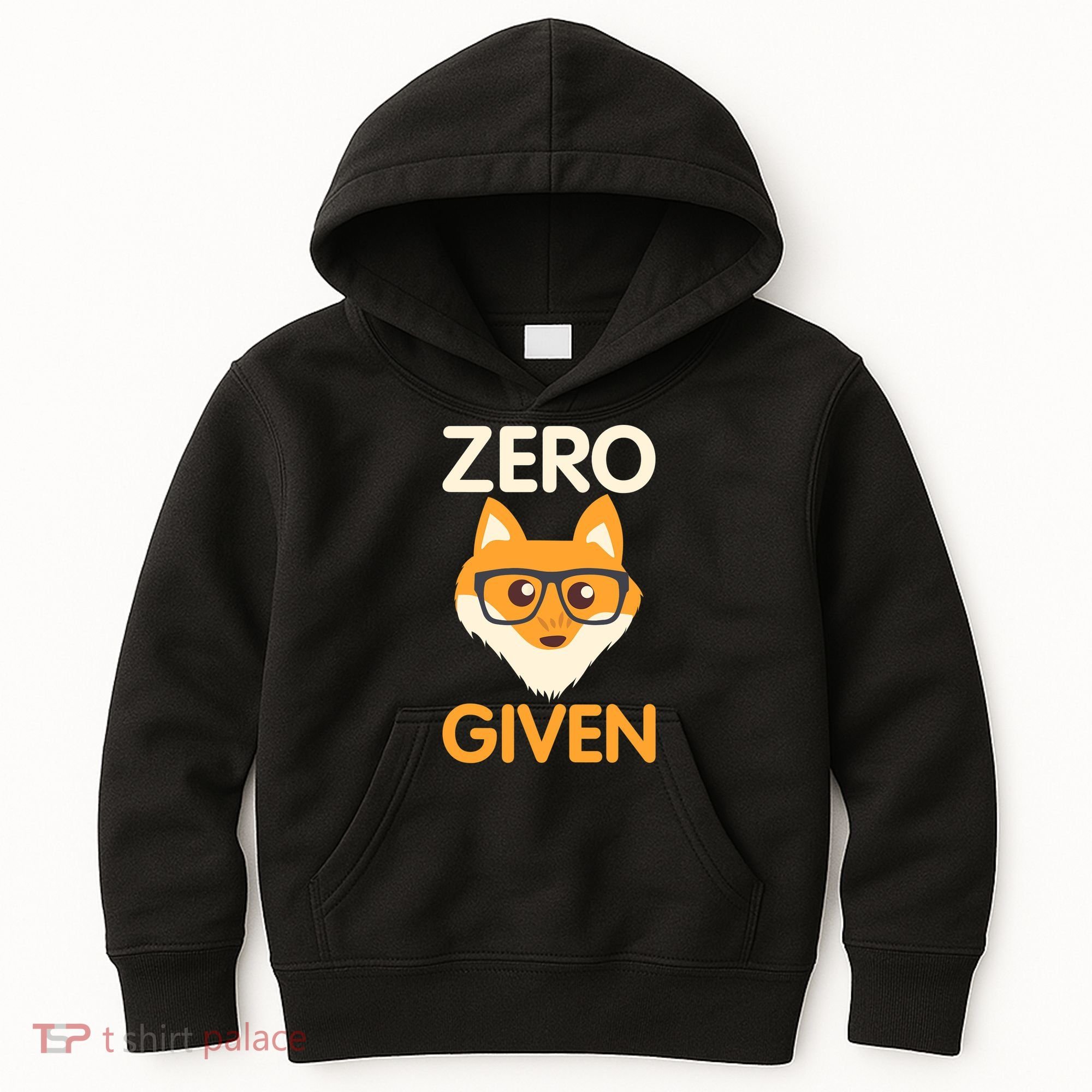 Zero Fox Given Funny Foxes Glasses Don't Care No Fox Given Kids Hoodie