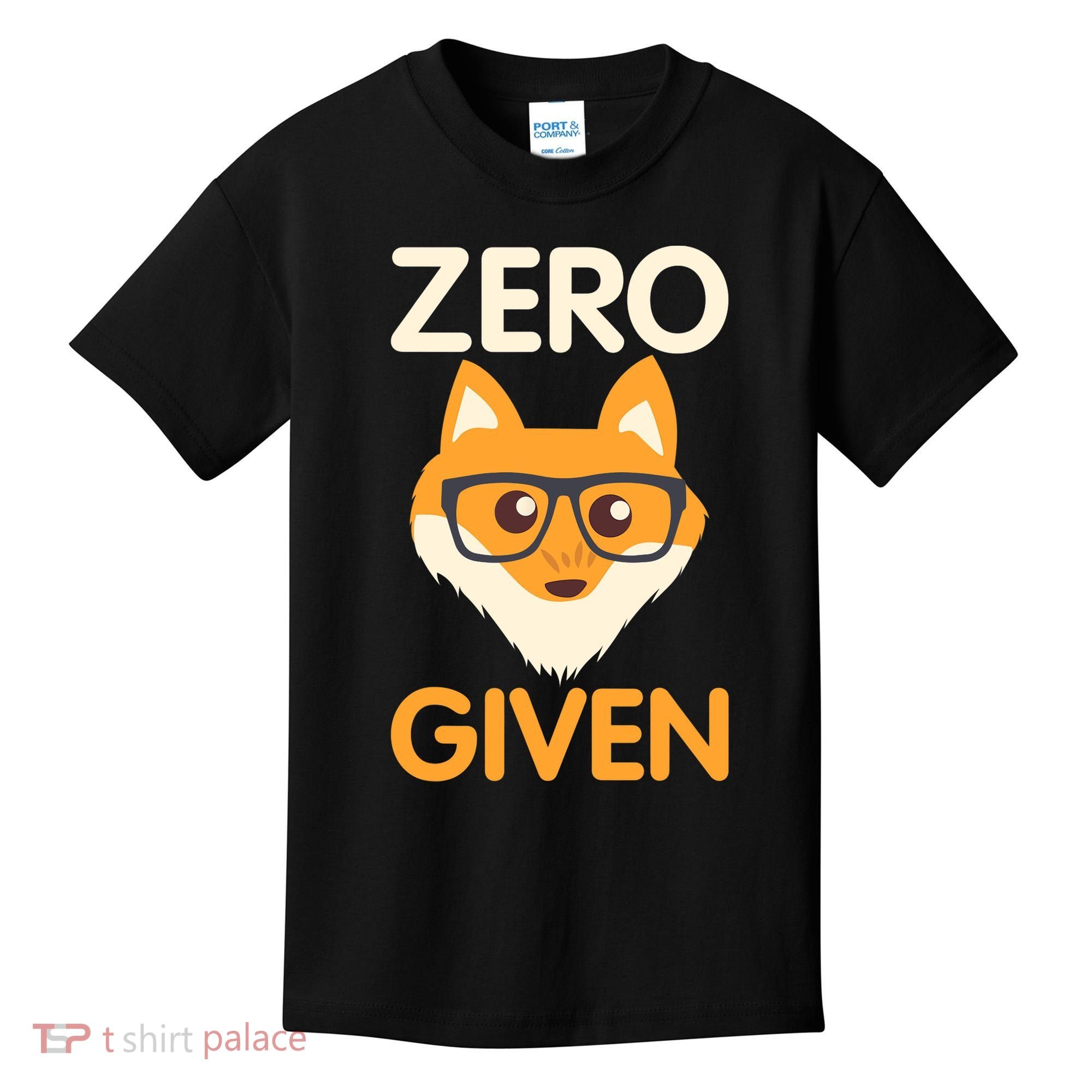 Zero Fox Given Funny Foxes Glasses Don't Care No Fox Given Kids T-Shirt